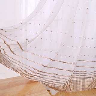 Embroidered Rose Gold Dotted Dot Sheer Curtain 1