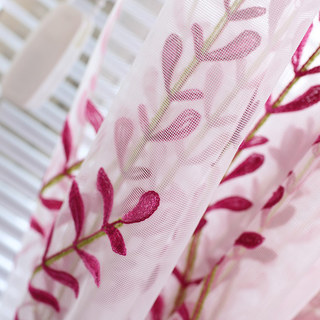 Spring Lupins Pink Floral Sheer curtains 5