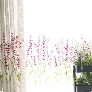 Spring Lupins Pink Floral Sheer curtains 6