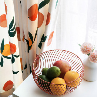 Sweet As A Peach Linen Style Print Curtain 4