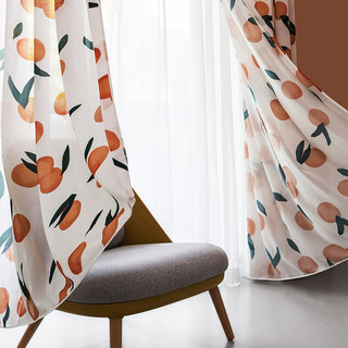 The Happiest Colour Orange Sheer Curtain 2