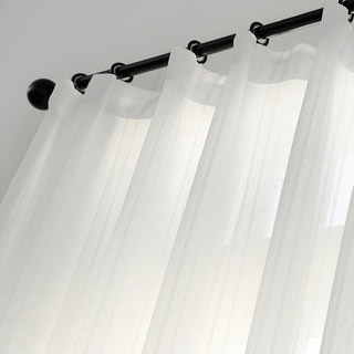 Beatrice Striped White Sheer Curtains 3