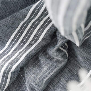 Urban Melody Striped Charcoal Grey Sheer Curtain 5