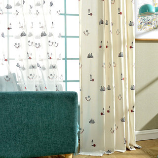 Ahoy Embroidered Sheer Curtain 3