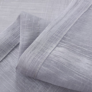 Roma Striped Grid Textured Weaves Grey Sheer Curtains 5