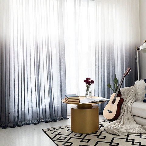 The Perfect Blend Ombre Dark Grey Sheer Curtain 1