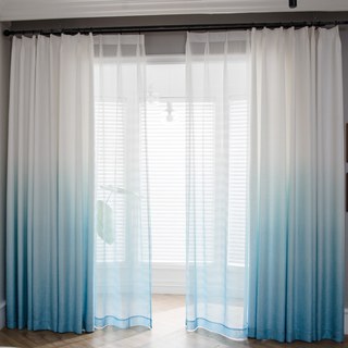 The Perfect Blend Ombre Turquoise Blue Curtain 1