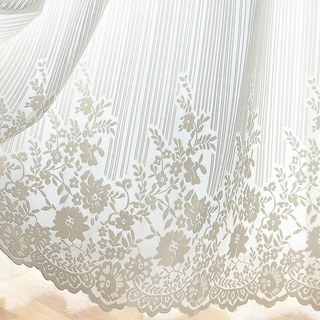 Morning Chamomile Ivory White Lace Sheer Curtain 6