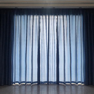 Silk Road Textured Navy Blue Chiffon Sheer Curtain 3