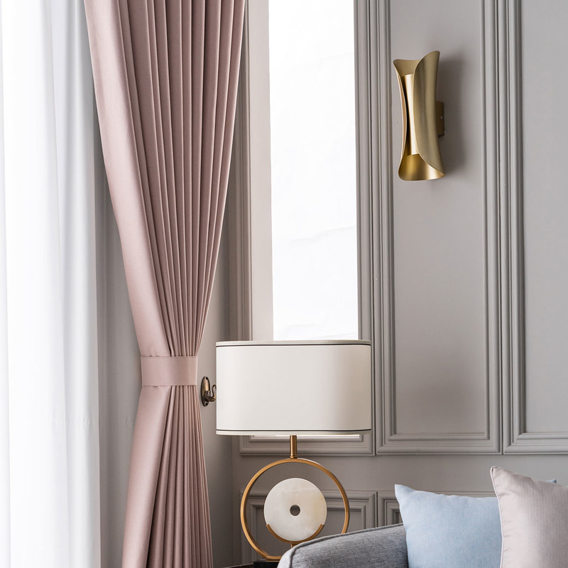 Herringbone Blush Pink Blackout Curtain
