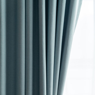 Herringbone Pastel Blue 100% Blackout Curtain 1