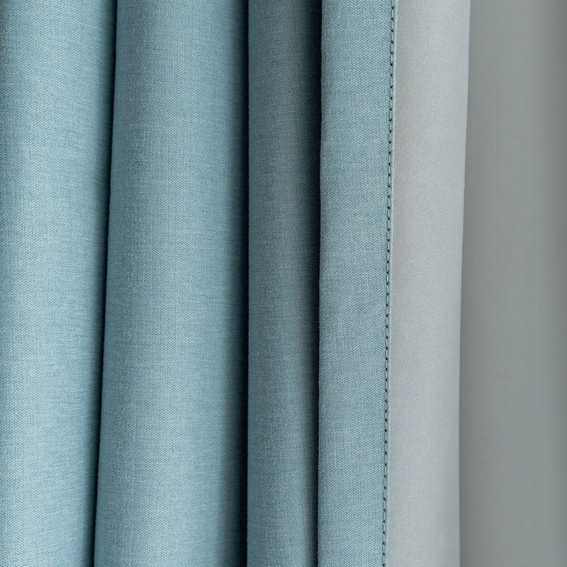 Herringbone Pastel Blue Blackout Curtain