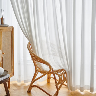 Pinstripes White Crushed Voile Sheer Curtain 7