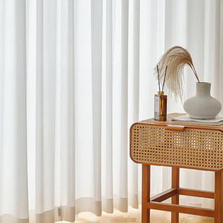 Pinstripes White Crushed Voile Sheer Curtain 6