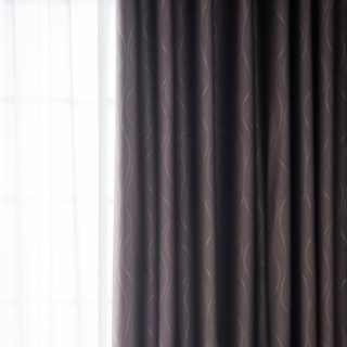 Rippled Waves Superthick Coffee Brown Blackout Curtain 1