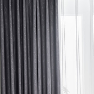 Rippled Waves Superthick Light Grey 100% Blackout Curtain 6