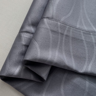 Rippled Waves Superthick Light Grey 100% Blackout Curtain 13