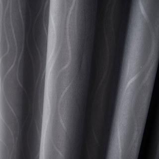 Rippled Waves Superthick Light Grey 100% Blackout Curtain 9