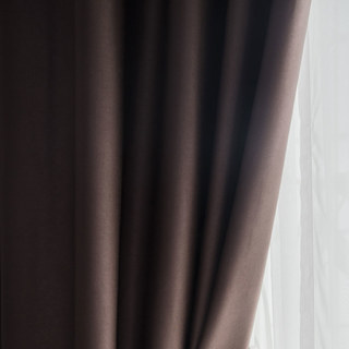 Superthick Coffee Brown 100% Blackout Curtain 13