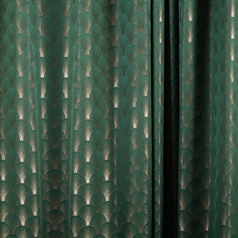 The Roaring Twenties Luxury Art Deco Shell Patterned Dark Green