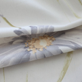 Bringing the Garden Indoors Grey Daisy Cotton Floral Jute Style Curtain 7
