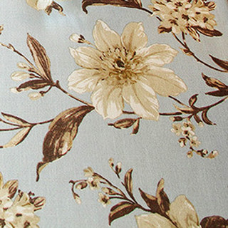 Smell The Gardenia Pastel Blue Floral Curtain 8