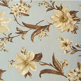 Smell The Gardenia Pastel Blue Floral Curtain 7
