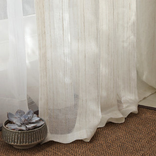 Dreamer Oatmeal Cotton Blended Sheer Curtains 3