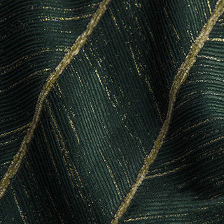 New Look Luxury Art Deco Herringbone Dark Green & Gold Sparkle Curtain 7