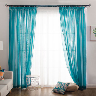 Sheer Curtain Smarties Teal Soft Sheer Voile Curtain