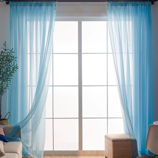 Smarties Baby Blue Soft Sheer Curtain