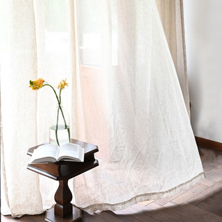 Zen Garden 100% Pure Flax Linen Natural Colour Sheer Curtain 13