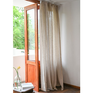 Zen Garden 100% Pure Flax Linen Natural Colour Sheer Curtain 8