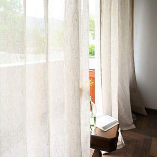 Zen Garden 100% Pure Flax Linen Natural Colour Sheer Curtain 4
