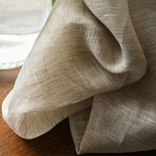 Zen Garden 100% Pure Flax Linen Natural Colour Sheer Curtain 3