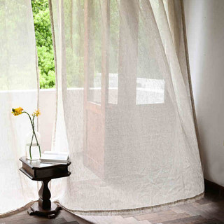 Zen Garden 100% Pure Flax Linen Natural Colour Sheer Curtain 14