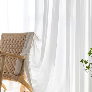 Grace Textured Ivory White Heavy Voile Curtain 5