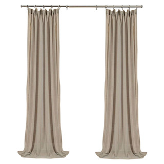 Tuscan Sun Mocha Light Brown Textured Striped Heavy Semi Sheer Curtain 8