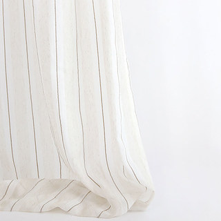 French Vintage Textured Striped Linen Sheer Curtain 5