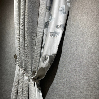 Enchanted Luxury Jacquard Geometric Silvery Grey Curtain with Gold Details 4