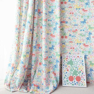 Bouncy House Dotted Animals Multi Colour Print Curtain 3