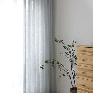 Cotton Club Pure Cotton Light Grey Semi Sheer Voile Curtain 3
