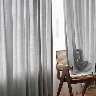 Funkier Grey Crushed Voile Curtain With Bold Stripes