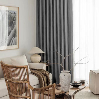 The Crush Grey Crushed Striped Blackout Curtain 2