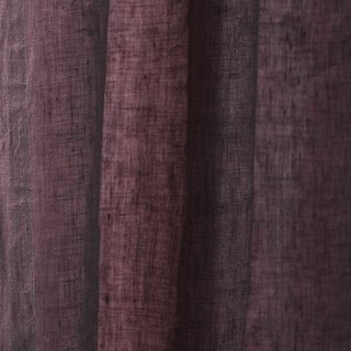 Wabi Sabi 100% Flax Linen Plum Purple Heavy Semi Sheer Voile Curtain
