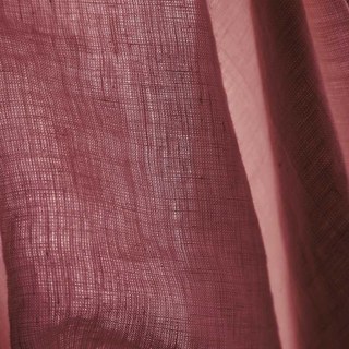 Wabi Sabi Pure Flax Linen Burgundy Heavy Semi Sheer Curtain