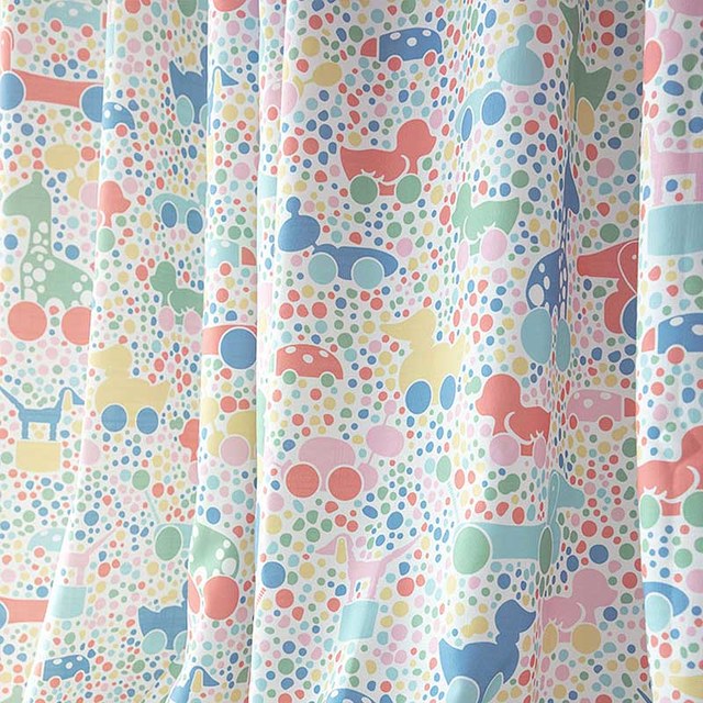 Bouncy House Dotted Animals Multi Colour Print Curtain 1