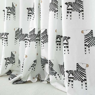 Zebra Black and White Print Curtain 3