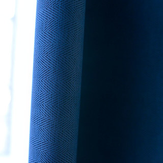 Blackout Zigzag Twill Navy Blue Curtain 3