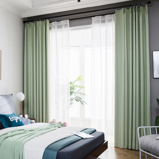 Blackout Zigzag Twill Sage Green Curtain 2